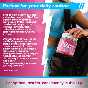 Gummies de créatine monohydrate pour femmes, compléments sportifs pré-entraînement avec myo-inositol, collagène, <span class=keywords><strong>BCAA</strong></span>, acide hyaluronique - Product Image 4