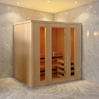 Cabina de Sauna Infrarroja de Madera Sólida Canadiense con Ventanas Transom, Panel de Control Computarizado, 220V, Modelo HOT 1 para 2 Personas