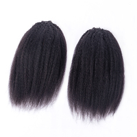 Extensions de cheveux en plumes 100% naturelles non traitées, pointes lisses et crépues, cheveux humains pour tressage, plumes crépues épaisses, extensions de cheveux au crochet