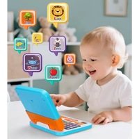 Tablette portable 2-en-1 alimentée par batterie, jouet éducatif de lecture en anglais pour enfants avec apprentissage de l'alphabet et de l'orthographe des mots
