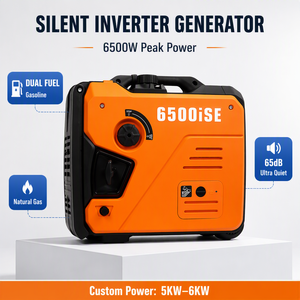 Generador Silencioso de Combustible Dual de 6kW, Arranque Remoto a Gasolina, Generador de Energía para Camping con Arranque Remoto a Gasolina/GLP - Product Image 1