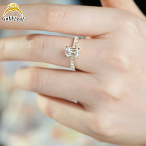 Goldleaf 4 Carat Lab Grown Emerald Cut Engagement <b>Diamond</b> <b>Ring</b> 14K 18K White Gold IGI/ Certified D Color Wedding <b>Rings</b> - Product Image 3