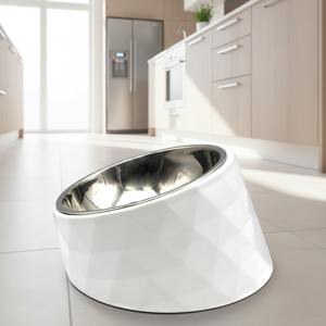Özel Dayanıklı Çevre Dostu Elmas Şeklinde Eğimli Evcil Hayvan Mama Kabı, Boyun Korumalı, Dökülmez, İç Mekan Kullanımı İçin Melamin, Kediler ve Köpekler İçin - Product Image 1