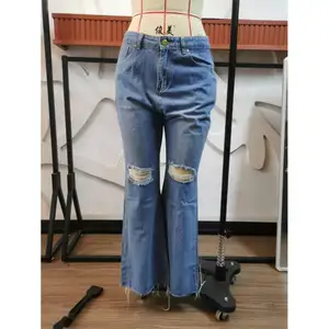 נשים ג 'ינס מכנסיים גבוה מותן אמא Ripped 2023 ישר מכנסיים התלקחות מכנסיים נשי נשים של גודל גדול ג' ינס החבר
