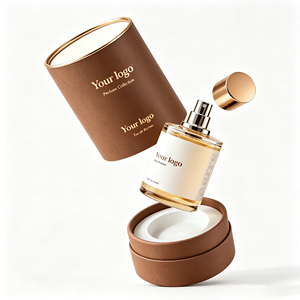 Boîte cylindrique en papier kraft premium, tube en papier personnalisé avec logo, emballage cadeau pour flacon de parfum ou cosmétique - Product Image 3