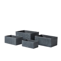 Pot Bunga Beton Persegi Besar Minimalis Modern, Tahan Lama, Warna Beige Abu-abu, untuk Penanaman Dinding di Rumah, Kualitas Pusat Perbelanjaan