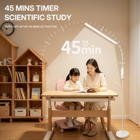 Lampu Lantai LED Modern E27 57cm Lebar, 3 Warna, Dapat Diredupkan, Timer, Lampu Baca, Kontrol Jarak Jauh Pintar, Perawatan Mata, untuk Belajar di Rumah