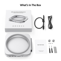 Station d'accueil USB-C pour Mac Mini M4, boîtier SSD M.2 NVMe SATA 10 Gbit/s, hub HDMI, lecteur de cartes SD TF, extension USB