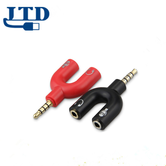 Figura di U Microfono Della Cuffia Splitter 3.5mm Sdoppiatore per Audio Stereo Per Cuffie e Microfono