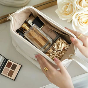 Trousse de Maquillage et de Toilette Portable Double Couche à Fermeture Éclair Grande Capacité pour Voyage – Vente en Gros - Product Image 4