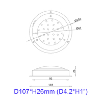 Accessoires pour bateaux, éclairage pour bateaux, lumière de plafond LED marine 2W 4 pouces, 12V, IP65, étanche, 268LM, PC + acier inoxydable 316, yacht, camping-car