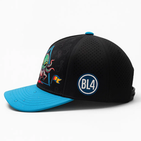 Casquette de sport en polyester à 5 panneaux, motif léopard/à pois bicolore, imperméable, perforée au laser, broderie de golf avec logo pour la performance