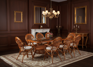 ชุดโต๊ะอาหารหวายขายดี ดีไซน์แบบดั้งเดิมสไตล์จาวา ชุดโต๊ะอาหารยาว คุณภาพพรีเมียมจากอินโดนีเซีย เฟอร์นิเจอร์ตกแต่งบ้าน - Product Image 6