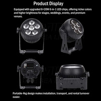 Projecteur LED étanche extérieur 6x20W RGBWA UV 6in1 sans fil IP65 DMX512 contrôle 120W pour jardin parc à thème paysage fête