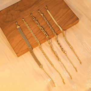 Gelang Rantai Cuban Berkualitas Tinggi Tahan Air Lapis Emas 18K PVD Baja Tahan Karat Perhiasan Wanita Hadiah - Product Image 3