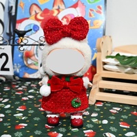 Prix de gros Costume de Noël Jouet en tissu décoratif fait à la main Ensemble coloré Tenue de Noël pour Labubu