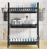 Égouttoir à vaisselle en acier à 2 niveaux, support de rangement pour assiettes de cuisine