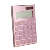 Calculatrice en or rose miroir en plastique élégant énergie solaire 12 numérique pour accessoire de bureau école bureau