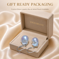 Boucles d'oreilles pendantes en perles d'eau douce baroques 12-14 mm colorées en argent sterling 925 pour femmes