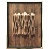 Большая индивидуальная деревянная 3D-печать ручной работы, Современная фольклорная живопись для комнаты, настенные аксессуары с металлической рамкой