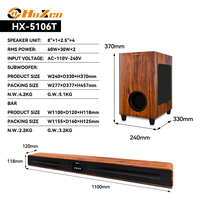 Barre de son TV 120W avec caisson de basses 2.1, système de son surround sans fil pour cinéma maison avec communication USB, Aux/Optique/Coaxial/RCA