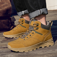 Bottes de randonnée mi-hautes pour hommes, chaussures de trekking antidérapantes à lacets, bottes de travail en montagne pour hommes, taille 39-48, noir jaune vert