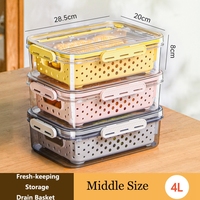 Boîte de rangement pour réfrigérateur, fruits et légumes, égouttoir en plastique, organisateur de cuisine en plastique