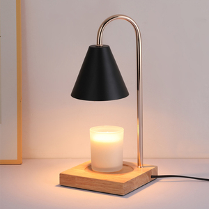 Herramientas de aromaterapia sin fuego Lámpara calentadora de velas de atenuación temporizada Cabecero de dormitorio Calentador de velas eléctrico con base de mármol - Product Image 1