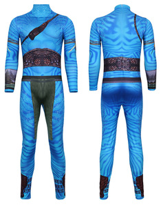 Costume <span class=keywords><strong>de</strong></span> cosplay <span class=keywords><strong>Avatar</strong></span> pour enfants et adultes, costume <span class=keywords><strong>de</strong></span> carnaval sur le thème du film, impression numérique 3D, combinaison élastique Zentai, costume d'Halloween, combinaison bleue d'alien - Product Image 3