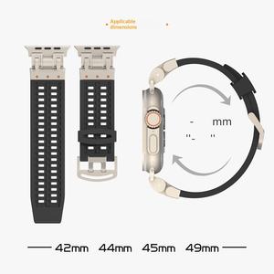 สายนาฬิกาซิลิโคนขายส่งสำหรับ Apple Watch Ultra 49 มม. SE 44 มม. Series 10/11 46 มม. สายนาฬิกาซิลิโคนพร้อมจี้โลหะ - Product Image 2