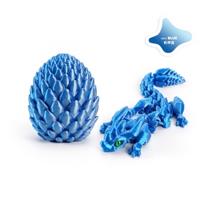 Feeron - Juego de Huevo de Dragón y Dragón Bebé Impresos en 3D, Duradero, de PLA Azul Púrpura, Articulado, Juguete de Dragón, Regalo Único, Decoración de Escritorio - Product Image 3