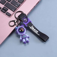 Porte-clés Ours Astronaute 3D en Silicone, Tendance et Populaire, pour Sac de Voiture, Accessoire de Sac à Main, Breloque Spaceman pour Hommes