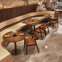 Ensemble table et chaises de style rétro multifonctionnel pour restaurant occidental, établissement de restauration, hôtel, plateau de table en quartz
