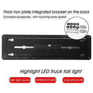 ไฟท้ายรถยนต์ LED แบบไดนามิก 24V จำนวน 2 ชิ้น ไฟเบรก ไฟเลี้ยว สำหรับรถพ่วง รถตู้ เรือ RV คาราวาน รถบัส รถบรรทุก UTV - Product Image 5