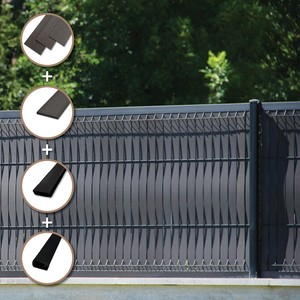 Panneaux de clôture de jardin en <span class=keywords><strong>PVC</strong></span> 3D anti-UV à bandes verticales, lattes de confidentialité rigides en <span class=keywords><strong>PVC</strong></span>, panneau de clôture 3D avec lattes de protection de la vie privée - Product Image 5
