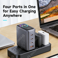 Chargeur GaN 140W en gros pour OEM, avec affichage intelligent, chargeur de bureau Type-C, charge rapide 100W pour téléphone, tablette, ordinateur portable, chargeur mural USB