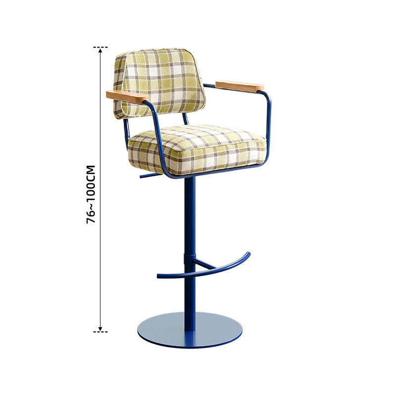 Tissu à carreaux vert avec cadre bleu