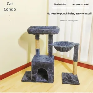 Small Apartment <strong>Cat</strong> Tree Multi-Layer Integrated <strong>Cat</strong> <strong>Climbing</strong> <strong>Frame</strong> and Toy with Sisal Post for Large <strong>Cats</strong> in Small Spaces - Product Image 3