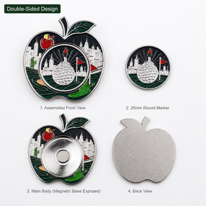 Creative Double-Sided Magnetic <b>Golf</b> Ball Marker Enamel Metal Design with Removable 25mm Marker for <b>Golf</b> Gifts - Product Image 2