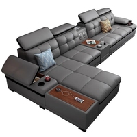 Canapé d'angle en cuir moderne haut de gamme pour salon, ensemble de meubles, canapé en forme de L avec coussins, vente en gros