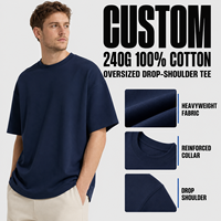 T-shirts pour hommes de qualité supérieure, 100% coton, poids lourd 240 g/m², taille plus, confortables, décontractés, couleur unie, manches courtes, été