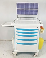 Chariot d'urgence multifonction en plastique ABS pour les hôpitaux et les établissements médicaux