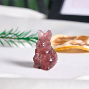 Estatua de Conejo Tallada en Cuarzo Natural Hecha a Mano, Elegante Estatua de Animal de Cristal para Decoración del Hogar y Regalos, Disponible para Venta al por Mayor - Product Image 2