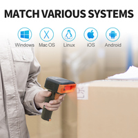 Escáner de código de barras 2D portátil Xincode, escáner de código QR automático con cable USB PDF417, lector de código de barras 1D de matriz de datos para pago móvil