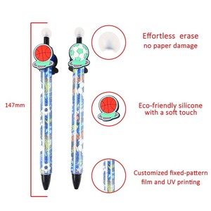 ปากกาลูกลื่นแบบลบได้สำหรับเด็ก ลายการ์ตูนน่ารัก หัวบอล ดีไซน์หนาม หมึกสีน้ำเงิน/ดำ โปรโมชั่นลดราคาพิเศษ O&Q - Product Image 5