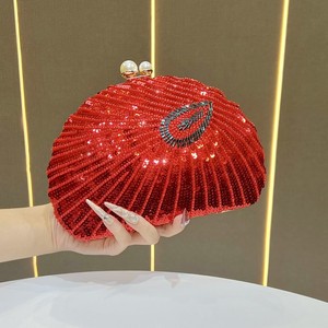 Cross-border Trend Shape Polyester Evening <b>Bag</b> Beaded Embroidery <b>Sequins</b> Closure Shoulder/Crossbody Convertible for Tanjing - Product Image 1