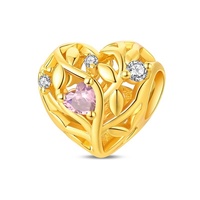 Breloques en laiton plaqué or 18 carats, pendentifs breloques, perles, trèfle à quatre feuilles, libellule, cœur, boucle de sécurité, accessoires pour bijoux DIY et bracelets