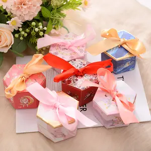 Trinkets अति सुंदर गुलाब सकुरा शादी चॉकलेट एहसान बॉक्स, लाल गुलाबी कैंडी कागज चॉकलेट मिनी पैकेजिंग बॉक्स शादी के लिए