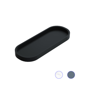 منفذ المصنع ، أسود غير لامع منظم كونترتوب مستحضرات التجميل طبق مجوهرات بيضاوي صينية زينة سوداء - Product Image 6