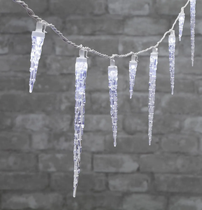 आउटडोर 20 आइसिकल 90 एलईडी आइसिकल लाइट्स वाटरप्रूफ क्रिस्टल आइस स्ट्रिंग लाइट्स कनेक्ट करने योग्य व्हाइट क्रिसमस आइसिकल लाइट्स - Product Image 2